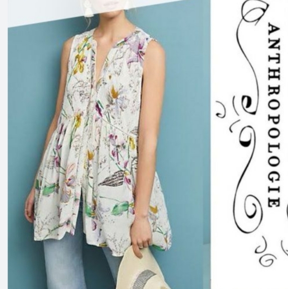Anthropologie Nia Tunic Top Floral Medium - Picture 2 of 16